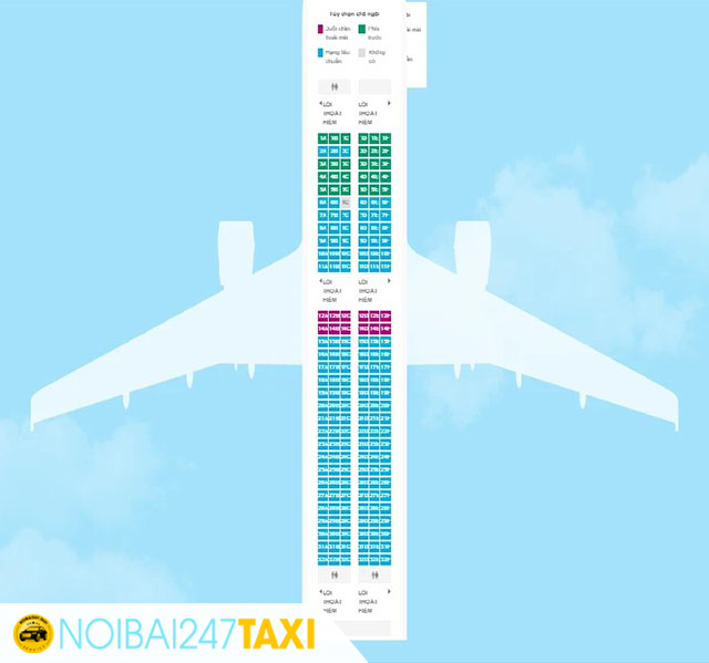 Sơ đồ chỗ ngồi trên máy bay Jetstar Pacific